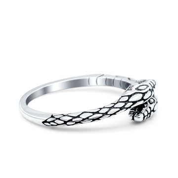 Snakes Band Oxidized Ring Solid 925 Sterling Silver (5.5mm)